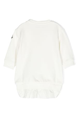 Abito felpa bianca in misto cotone MONCLER KIDS | 8I0000689A23034